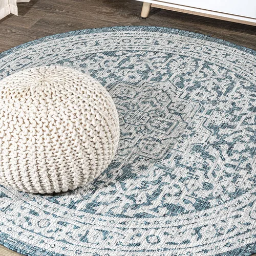 Miniatura 84 de Eyely BMS101D-28 - Alfombra de pasillo con textura de medallón de Santa Mónica Slesi, para interiores y exteriores, estilo costero, bohemio, Gris