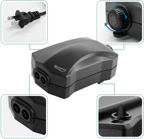 Miniatura 9 de Aquarium Air Pump Single Outlet/Dual Outlet Adjustable Aerator with Accessories for 10-100 Gallon Fish Tank