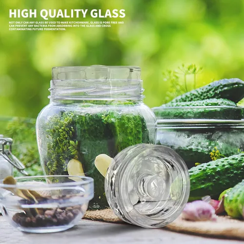 Miniatura 5 de Pesos de fermentación, paquete de 2 pesos de fermentación de vidrio con mango de agarre, pesos de fermentación para tarro de masón de boca ancha