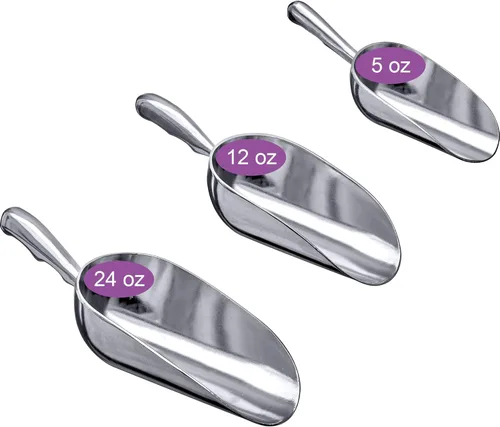 Miniatura 2 de Amazing Abby - Elsa - Cucharas de hielo de aluminio (juego de 3 piezas), cucharas de aluminio fundido, capacidad de 5/12/24 onzas, grado
