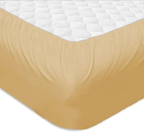 Top - Juego de sábanas de cabeza dividida tamaño Queen, base de cama ajustable, sábanas de 100 % algodón egipcio sólido de color gris pardo que se