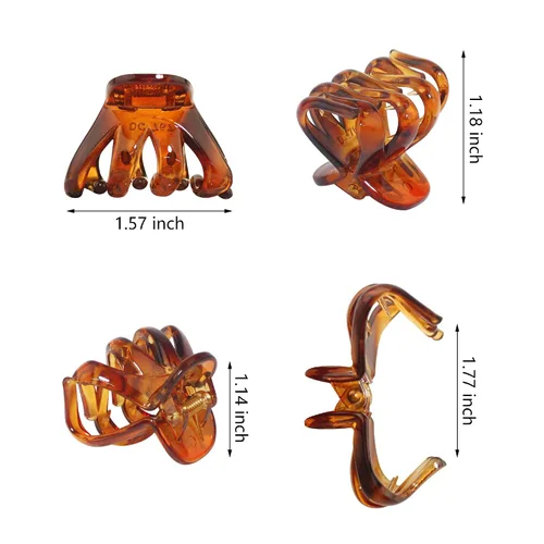 Miniatura 24 de 9 pinzas para el pelo de pulpo de 1.6 in, medianas y pequeñas, pinzas para el cabello ámbar Aceessories antideslizantes, agarres fuertes