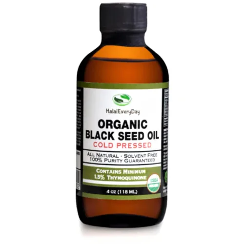 Aceite de semillas negras orgánico - Certificado USDA prensado en frío en botella de vidrio con más del 1.5% de timoquinona 3X de fuerza cúmin negro