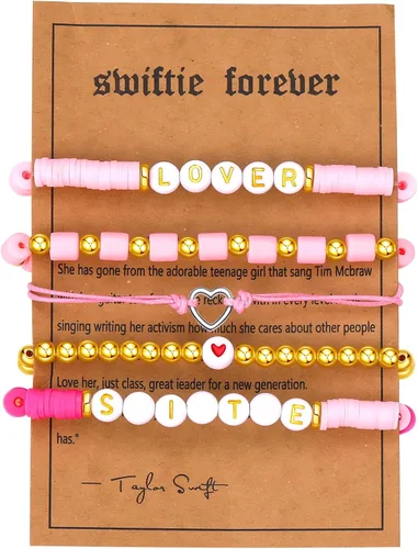 AIMADE Taylor Album Inspired - Juego de pulseras bohemias en capas, pulseras de amistad, regalos de joyería para mujeres y niñas