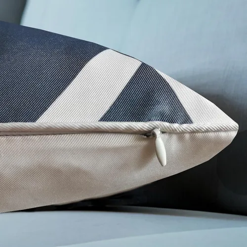 Miniatura 4 de Funda de almohada decorativa clásica con diseño de crayón de mano azul estilo capri, marcas geométricas, funda de almohada decorativa de 17 x 17