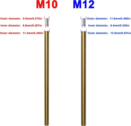 Miniatura 3 de Varilla de extensión roscada M12 de latón cepillado para luz colgante, iluminación de islas, candelabros, varillas descendentes y vástagos
