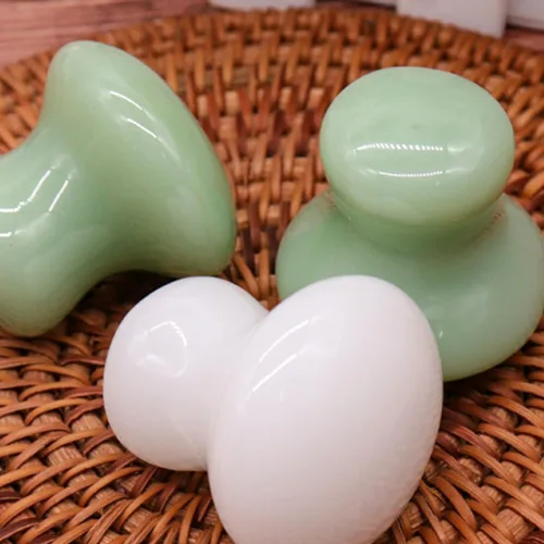 Miniatura 5 de Uonlytech 2 herramientas faciales Gua Sha, cuarzo de jade blanco, rodillos Gua Sha, herramienta de masaje para mujeres, spa en casa
