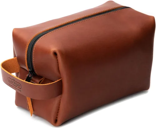 Miniatura 9 de Main Street Forge Dopp Kit Neceser de cuero de grano completo premium para hombres Fabricado en Estados Unidos Paquete de viaje para artículos