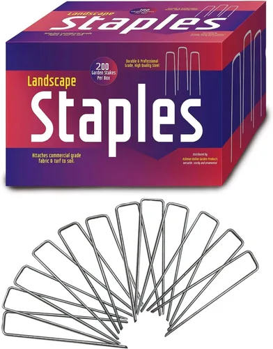Ashman - Juego de 200 estacas galvanizadas para jardín y estacas para vallas, resistentes y resistentes al óxido, con revestimiento de zinc.