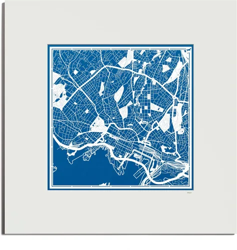 Miniatura 22 de O3 Design Studio Mapa de corte de papel Madrid negro mate de 20 x 20 pulgadas