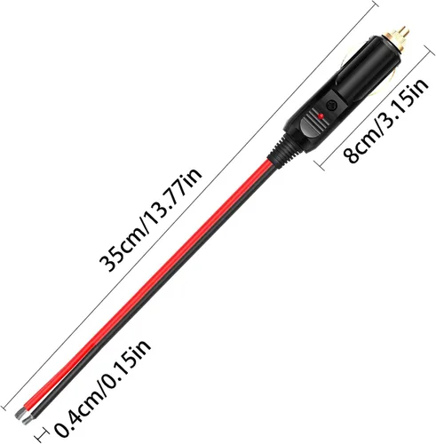 Miniatura 3 de Paquete de 2 enchufes macho a encendedor de cigarrillos macho de 12 V de alta resistencia, enchufe de repuesto de adaptador de corriente