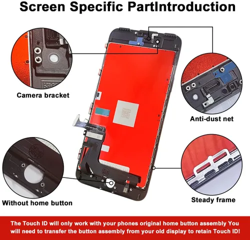 Miniatura 2 de EFAITHFIX para iPhone 7 Plus reemplazo de pantalla LCD negra de 5.5 pulgadas, conjunto de marco de visualización LCD, pantalla táctil 3D