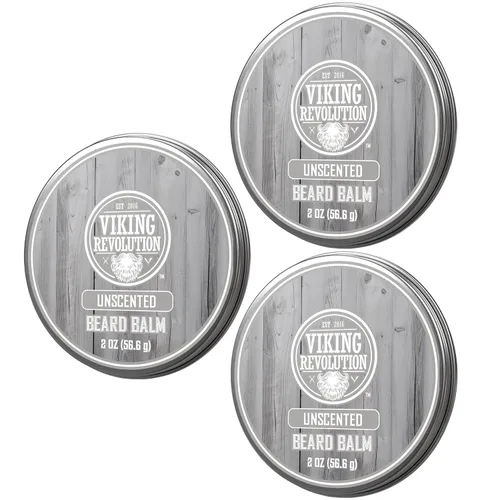 Miniatura 14 de Viking Revolution Bálsamo para barba de cedro y pino, mantequilla con aceite de argán, suavizante e hidratante para hombres, cera para barbas