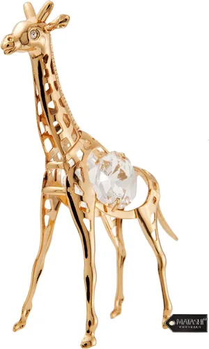 Matashi Adorno de jirafa chapado en oro de 24 quilates, figura de mesa con tachuelas de cristal, regalo único para el día de la madre, día de San