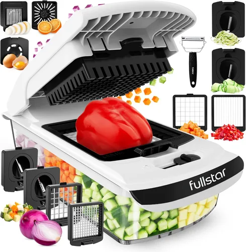 Miniatura 19 de Fullstar The Original Pro Chopper - Picador de verduras y espiralizador, picador de alimentos con recipiente, rebanador de frutas, accesorios