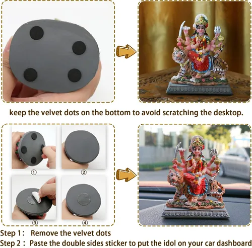 Miniatura 4 de alikiki Estatua pequeña de Maa Durga MATA – Escultura Durga de 4.1 pulgadas de alto, india, diosa hindú, murti, hindú, Pooja, artículo