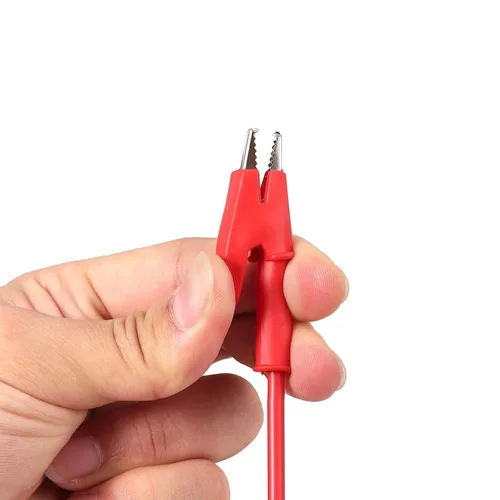 Miniatura 9 de 1 par de cable de prueba conector banana a pinzas cocodrilo, 100cm/3.28ft, corriente nominal de 15A, voltaje máximo de 1000V, cable de prueba