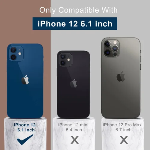 Miniatura 7 de DEENAKIN Funda de silicona compatible con iPhone 12 con protector de pantalla, mejora la protección de la cámara, funda protectora suave y flexible