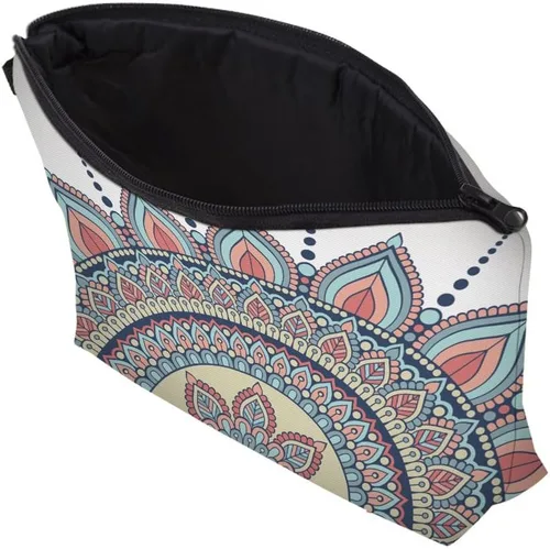 Miniatura 7 de Deanfun - Bolsa de maquillaje impermeable con diseño de mandala y flores, impermeable, espaciosa, cosmetiquera, bolsa de viaje ideal como regalo