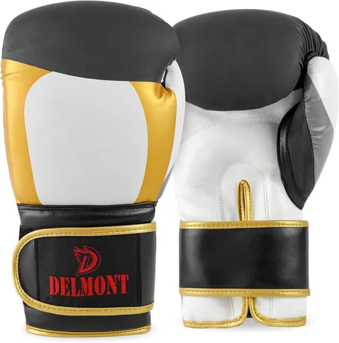 Miniatura 12 de Delmont Guantes de boxeo para hombres y mujeres – Bolsa pesada, guantes de kickboxing, sparring y entrenamiento con acolchado multicapa, soporte