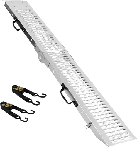 Miniatura 9 de MAXIVMAN - Rampa de aluminio para motocicleta con asa, capacidad de 750 libras, rampa plegable de 7.5 pies con correas de carga para camionetas