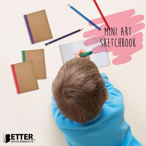 Miniatura 3 de Better Office Products 24 Pack Small Kraft Notebooks, 4.1 in x 5.5 in, 120gsm, 48 Heavyweight Unlined Blank White Pages, Assorted Vibrant