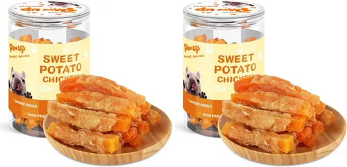Miniatura 12 de PAWUP Golosinas para Perros Cecina de Pollo Envuelta en Batata Dulce, Ingredientes Naturales con Taurina, Golosinas para Perros Sin Granos, 12.5 oz