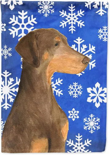 Miniatura 17 de Caroline's Treasures SC9374GF Bulldog English Snow flakes Holiday Garden Flag Buzón Bandera decorativa para patio exterior, patio, obras de arte