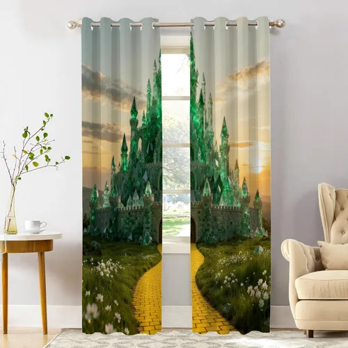 Miniatura 129 de Shrahala Cortinas de hojas de arce otoñales para ventanas de cocina, hojas rojas ardientes, fondo marrón, paneles de cortina de ventana de poliéster