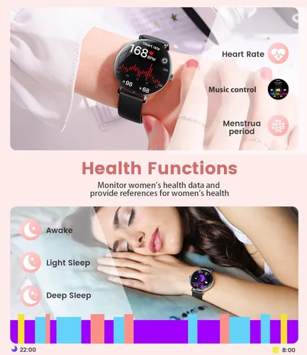 Miniatura 4 de LIGE Ultra-Thin Smart Watch for Women(Answer/Make Calls),1.43" Fitness Tracker Watch with Heart Rate,Clories Tracker 100+ Sports Modes,Always-on