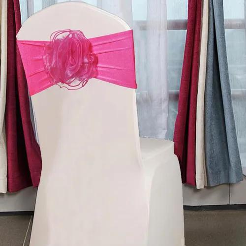 Miniatura 6 de SFN 2 bandas de elastano para silla de flores rosas, lazos para Acción de Gracias, Navidad, boda, banquete, fiesta de cumpleaños, eventos