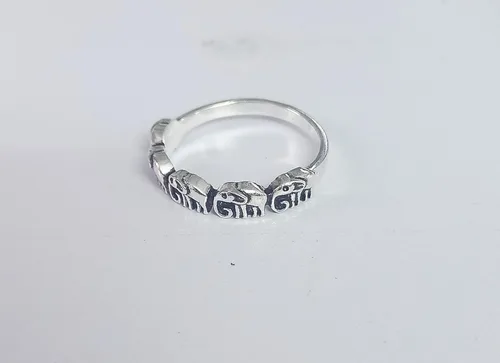 Miniatura 3 de Oxidized Eternity Elephant Animal Ring New 925 Sterling Silver Band
