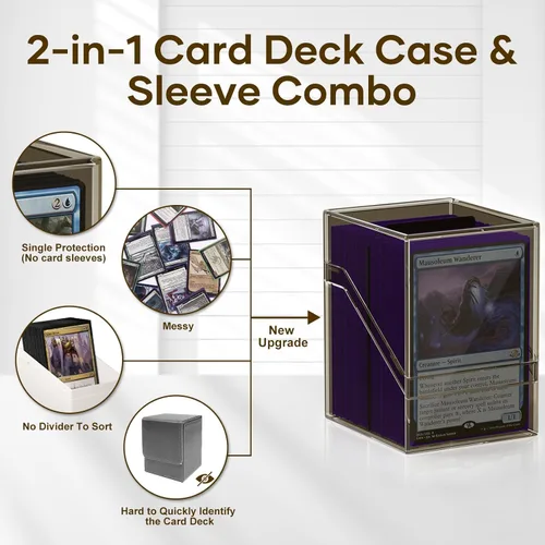 Miniatura 4 de Paquete de 6 Estuches para Mazos de Cartas, Cajas de Cartas Commander con 600 Fundas para Cartas y Divisores, Caja de Almacenamiento de Cartas