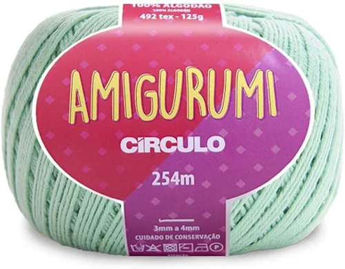 Miniatura 19 de Circulo Amigurumi Yarn, 100% Algodón Virgen Brasileño Mercerizado para Crochet y Tejido, Soft Art - Hilo de Peso Deportivo, 4.4 oz, 278 yardas