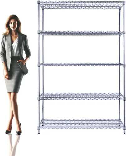 Miniatura 16 de NSF - Estantería comercial de alambre de 5 niveles con ruedas, estantes de metal resistente de 48 x 24 x 72 pulgadas, capacidad máxima de 4000 Negro