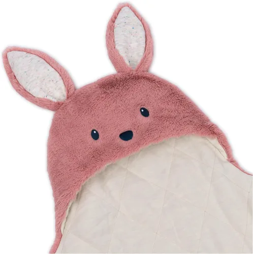 Miniatura 7 de GUND Baby Oh So Snuggly Bunny Manta Envolvente, Manta Envolvente de Felpa con Capucha para Bebé para Recién Nacidos, Rosa/Crema, 26 pulgadas