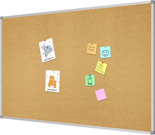 Miniatura 11 de Lockways Tablero de anuncios de corcho, tablero de corcho de doble cara, 36 x 24 pulgadas, tablero de anuncios de presentación de mensajes enmarcado