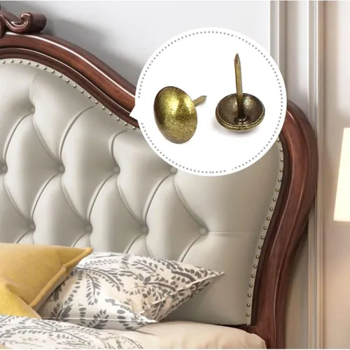Miniatura 6 de Tachuelas de tapicería, paquete de 100, adornos decorativos de cabeza de clavo, tachuelas para muebles para sofá, silla, cama y otros muebles