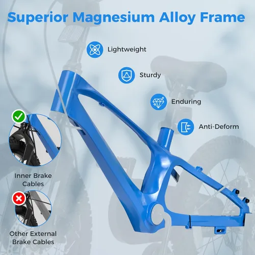 Miniatura 2 de BABY JOY Bicicleta para niños, bicicleta deportiva de aleación ligera de 16 pulgadas con frenos de disco dual, ruedas de entrenamiento, suspensión