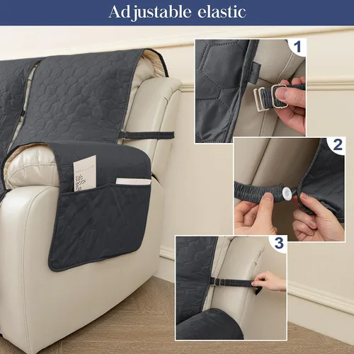 Miniatura 6 de Funda impermeable para sofá reclinable, funda antideslizante para silla reclinable, protector de muebles, funda de sofá lavable para perros y niños