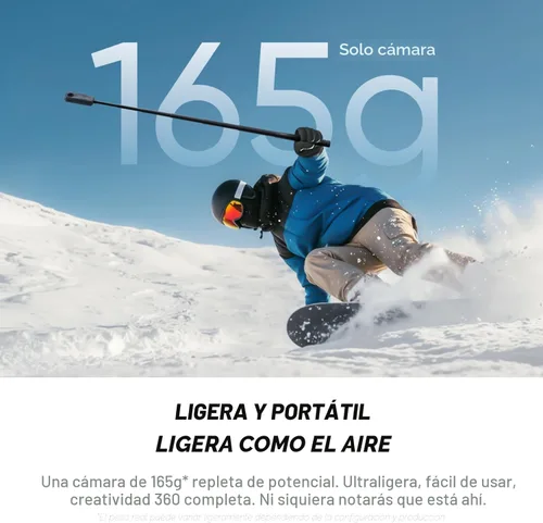 Miniatura 2 de Insta360 X4 Air - Cámara 360 de 8K ligera de 165g, efecto de palo de selfie invisible, lentes reemplazables, dispara primero y enmarca después