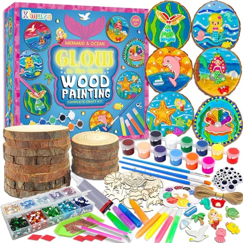 Miniatura 7 de klmars Kit de pintura de madera para niños, que brilla en la oscuridad, regalos para niños y niñas de 5 a 12 años, kits de actividades