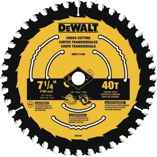 DEWALT - Hoja de sierra circular, 7 1/4 pulgadas, 40 dientes, para cortar madera (DWA171440)
