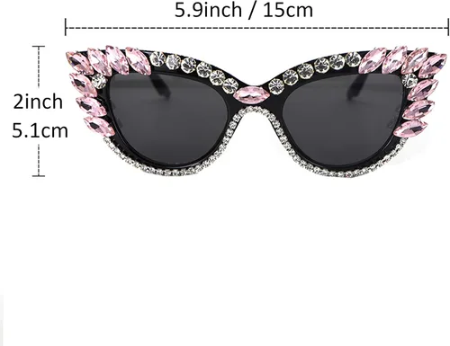 Miniatura 5 de Gafas de sol retro Cateye para mujer protección UV400 ojo de gato brillantes M