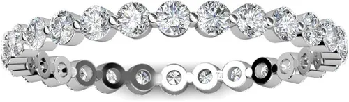 Miniatura 2 de TriJewels Anillo flotante de eternidad para mujer, con diamantes cultivados en laboratorio, 34 ctw, apilable, oro de 14 quilates