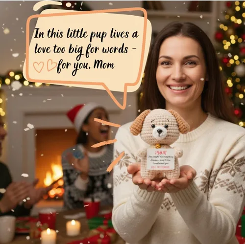 Miniatura 2 de POIVOCF Regalos para mamá de hija o hijo, recuerdo de cachorro hecho a mano con tarjeta de mensaje, lindo día de la madre, cumpleaños, para mamá