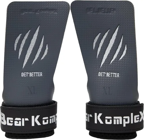 Bear KompleX Empuñaduras de gimnasia sin agujeros, antideslizantes y sin dedos para levantamiento de pesas, dominadas y entrenamiento cruzado,
