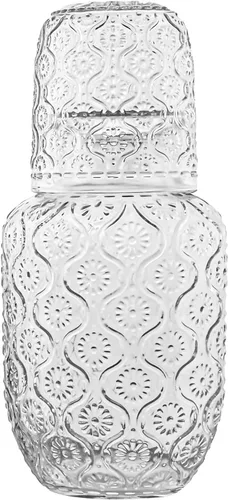 Miniatura 10 de Juego de jarra de agua y vasos de vidrio para mesita de noche de dormitorio, jarra de agua para mesita de noche, jarra de enjuague bucal de vidrio