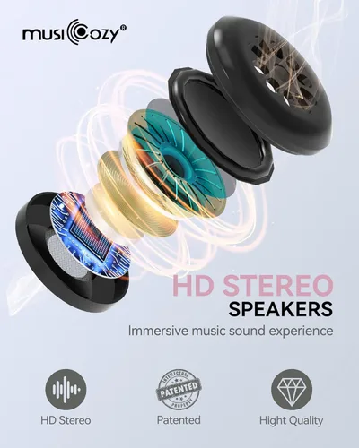 Miniatura 8 de MUSICOZY Auriculares para dormir Bluetooth 5.2, diadema transpirable, máscara para dormir, máscara inalámbrica para dormir de lado, hombres
