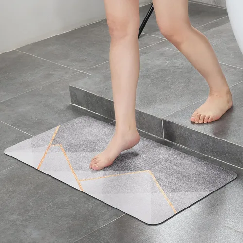 Miniatura 10 de Stiio Alfombrillas de baño para el baño, superabsorbentes de secado rápido, alfombras de goma antideslizantes delgadas para el baño que pasan debajo